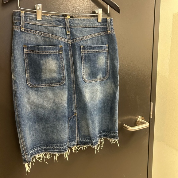 rag & bone size 28 front “open buttons” Blue Denim Skirt EUC - Picture 3 of 14